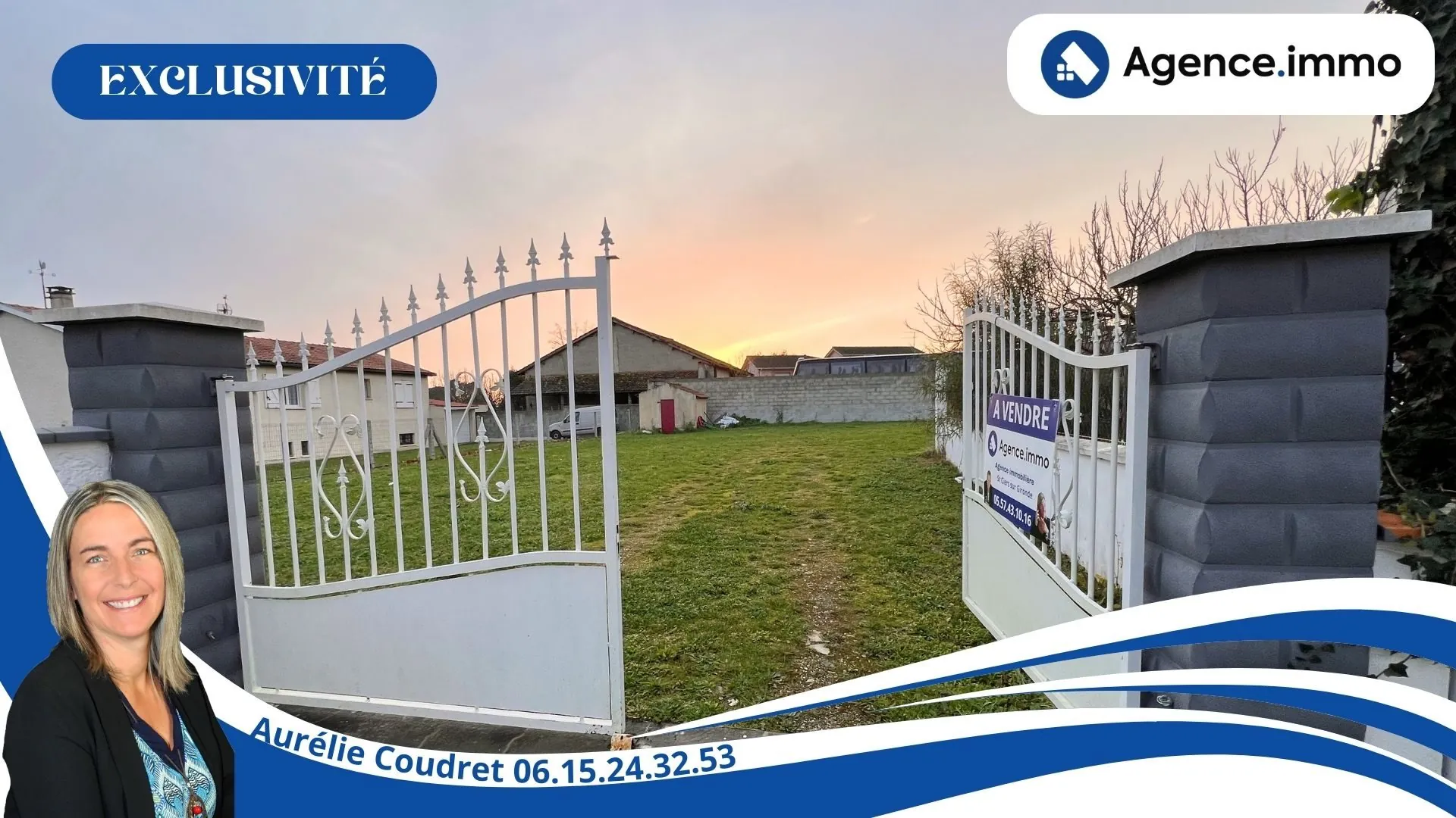 Terrain constructible de 888 m² à Saint-Ciers-sur-Gironde viabilisé