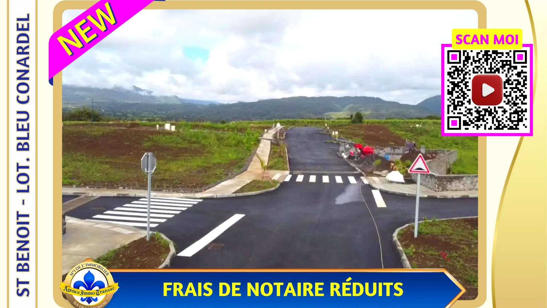 Terrain plat et viabilisé à Saint-Benoît, lotissement résidentiel à proximité des commodités