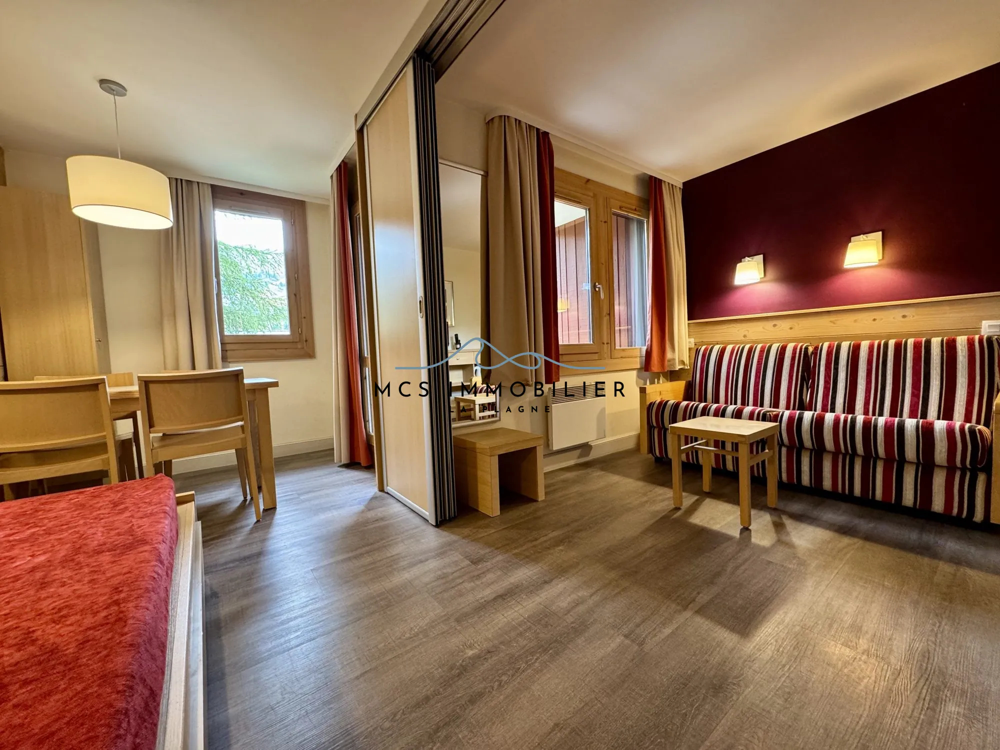 Studio à Plagne 1800 avec balcon sud, cave et parking – Vente en résidence Sainbois