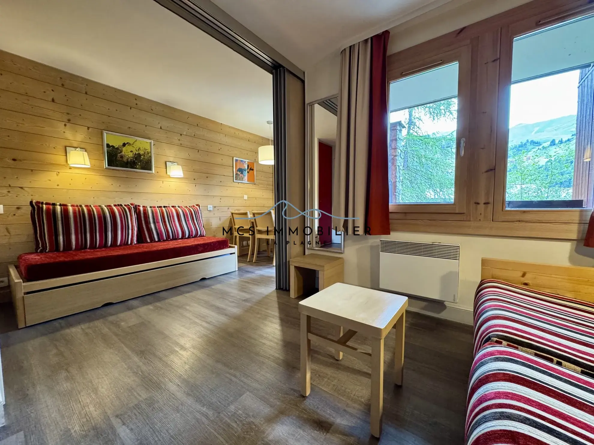 Studio à Plagne 1800 avec balcon sud, cave et parking – Vente en résidence Sainbois 