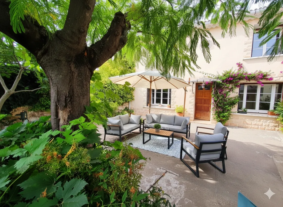 Maison de village avec cour, garage et toit-terrasse près du Pont du Gard