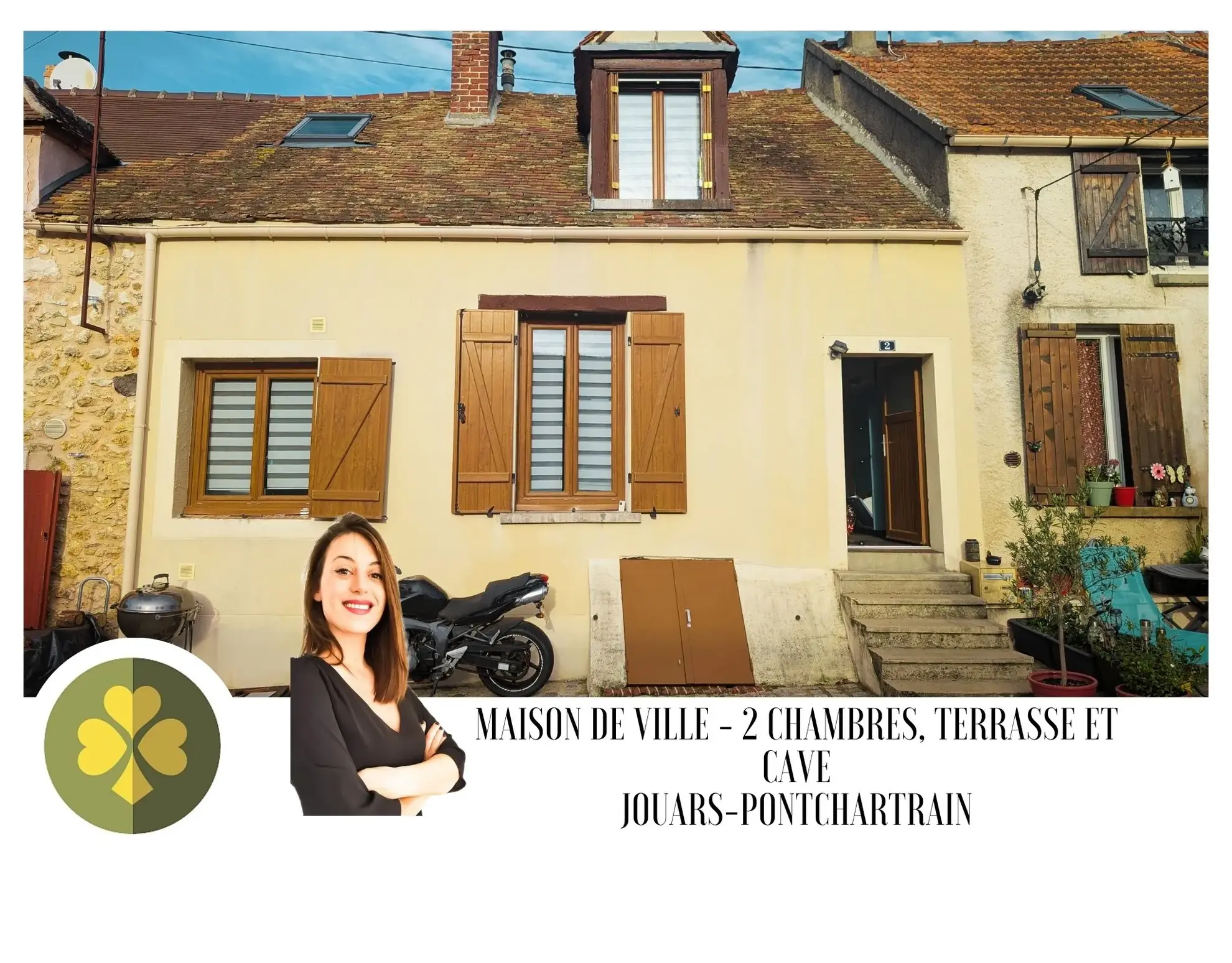 Charmante maison de ville avec 2 chambres, terrasse et cave à Jouars-Pontchartrain