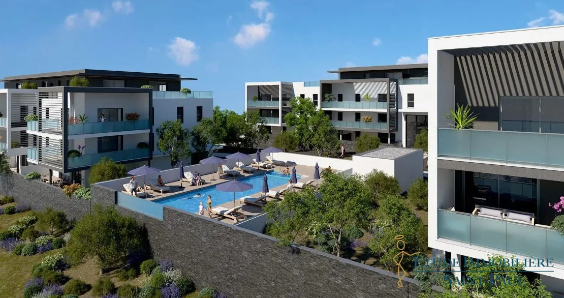 Dernier T2 neuf avec terrasse, piscine et parking à Béziers - Résidence de standing