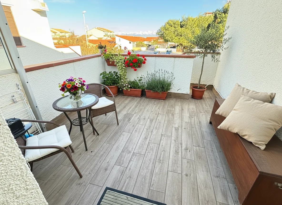 Appartement T1 lumineux avec terrasse et parking privé proche de la mer à Le Barcares