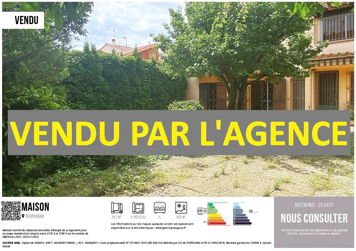 Maison de ville à Perpignan avec jardin, garage et grand potentiel