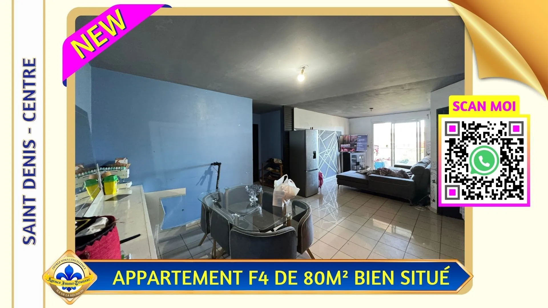 Vente Appartement T4 Lumineux à Saint-Denis avec parking privé