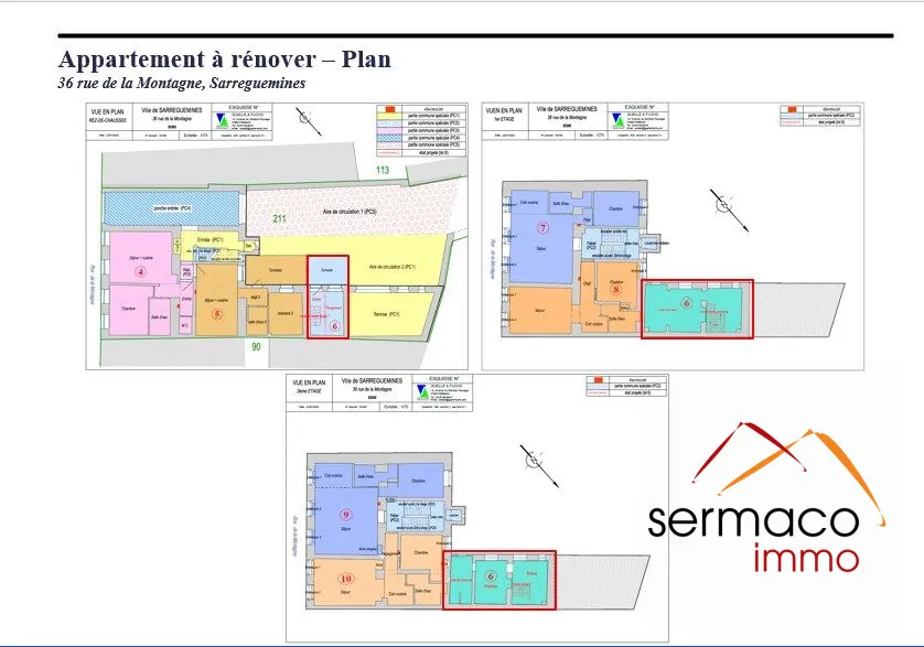 plan Appartement triplex à rénover avec terrasse à Sarreguemines 