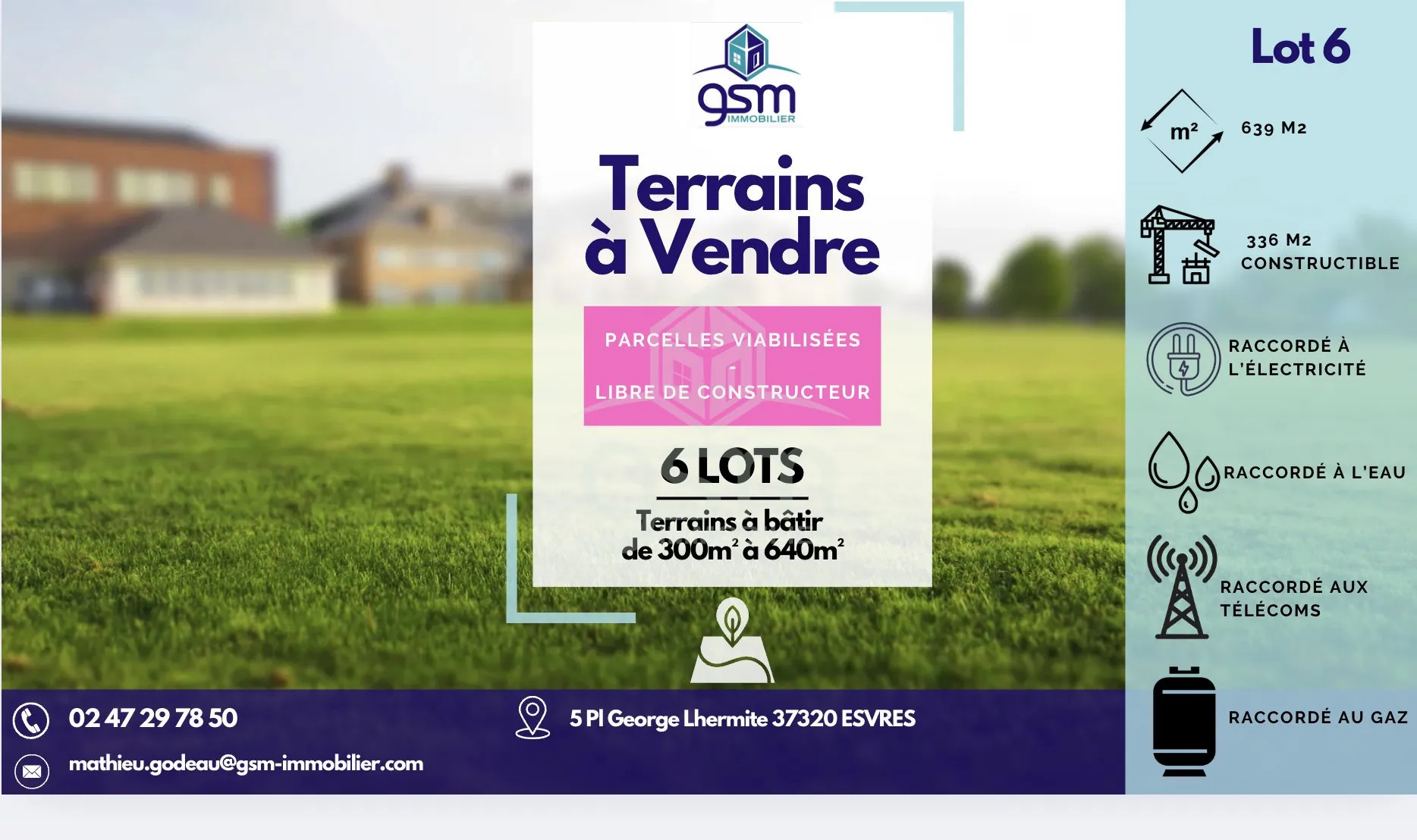 Terrain constructible de 639 m² à Truyes, secteur ABF, proche de Tours
