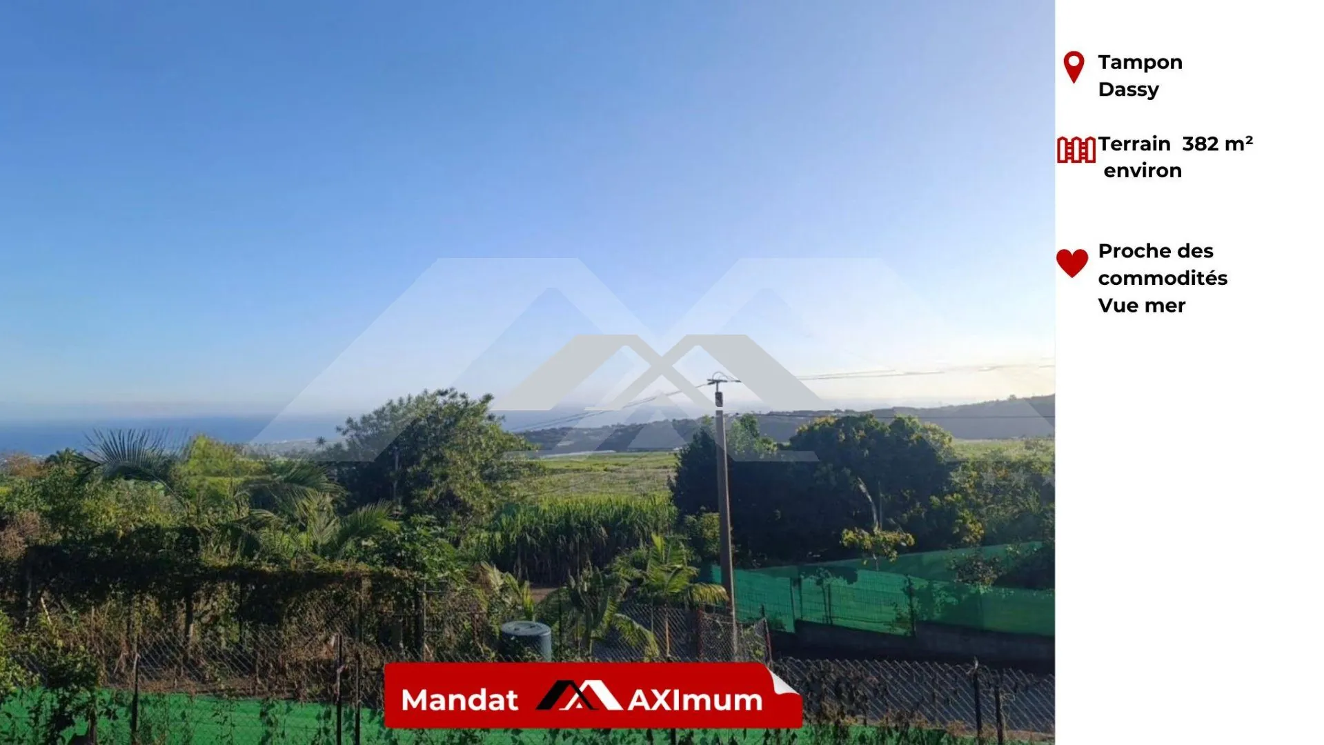 Terrain avec vue imprenable sur l’océan à Dassy, Le Tampon