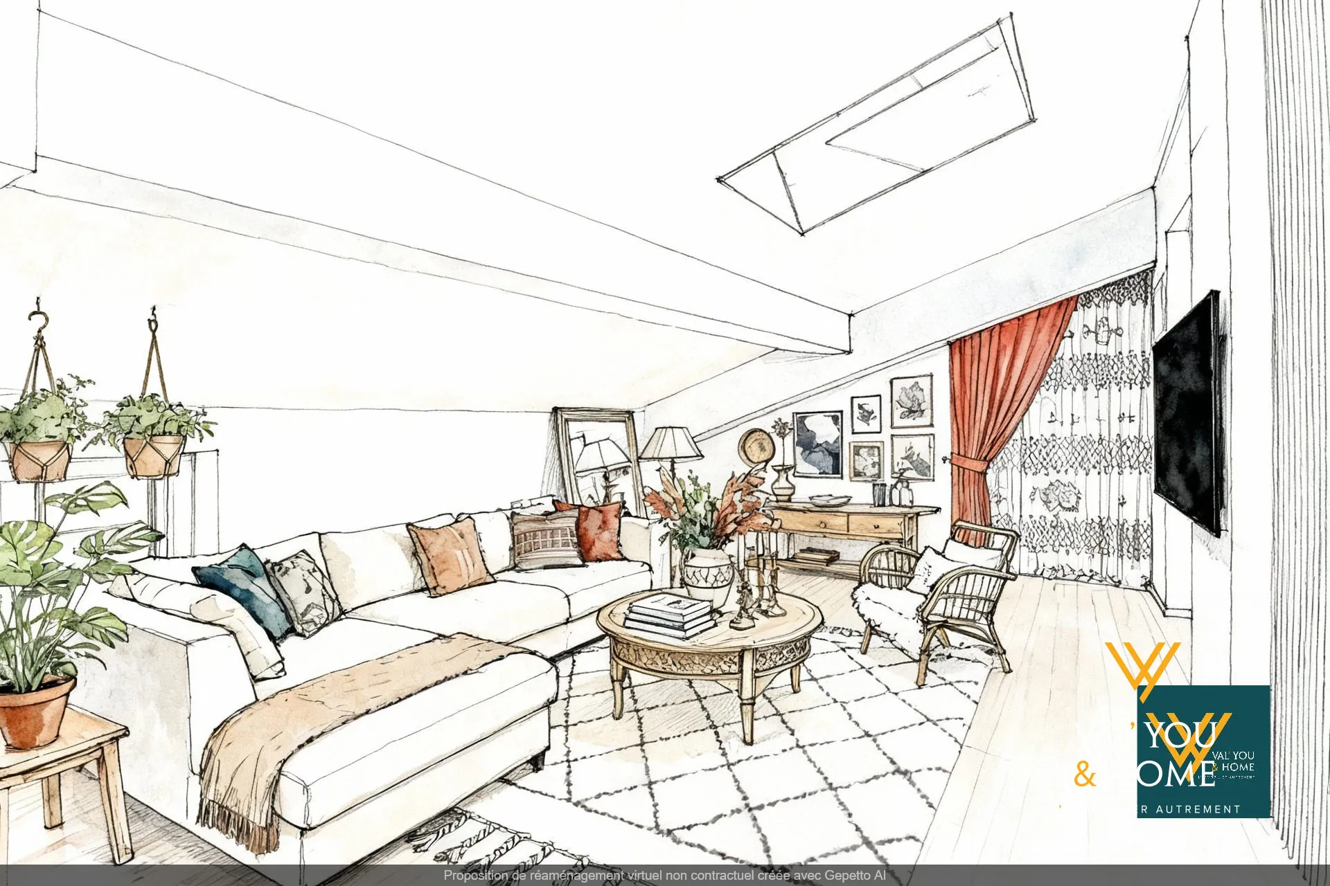 Bel appartement T2 rénové au dernier étage à La Tour de Salvagny 