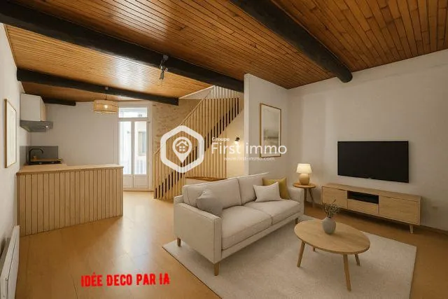 Proposition décoration IA Maison de village avec rentabilité immédiate à Estagel dans les Pyrénées-Orientales