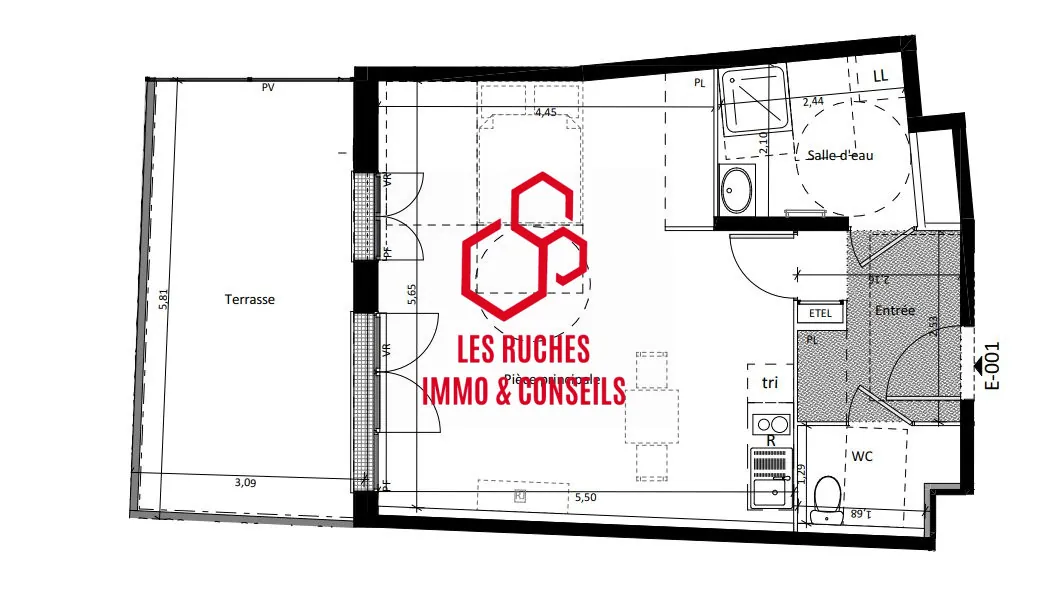 Vente appartement T1 neuf avec terrasse à Montlhéry 