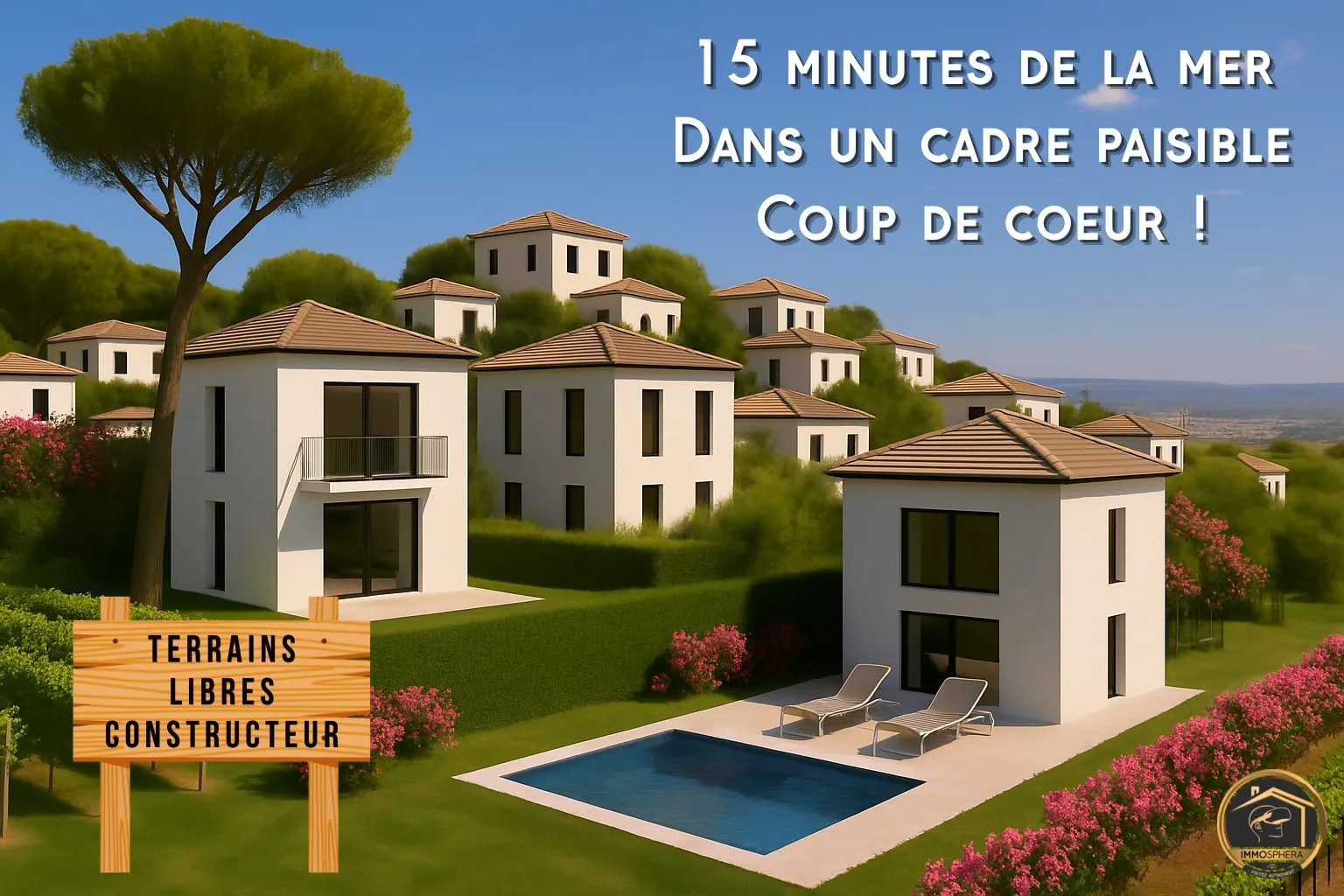 Terrains constructibles à 18 min de Narbonne et proche de la mer