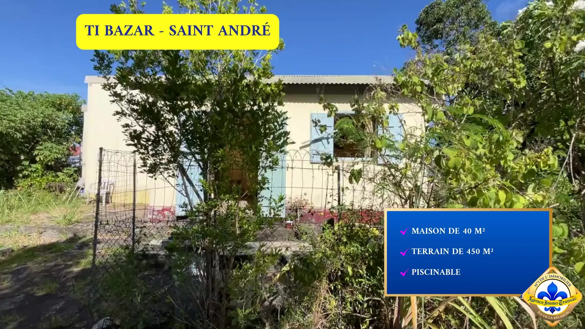 Maison à rénover à Saint-André avec grand terrain de 558 m² - Opportunité immobilière 