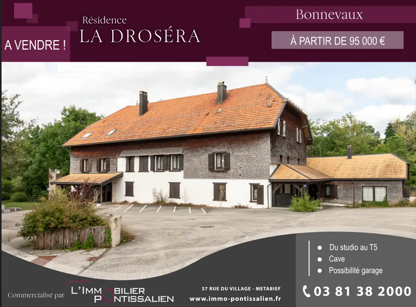 Appartement T4 à vendre à Bonnevaux - 73,1 m², calme avec cave et parking