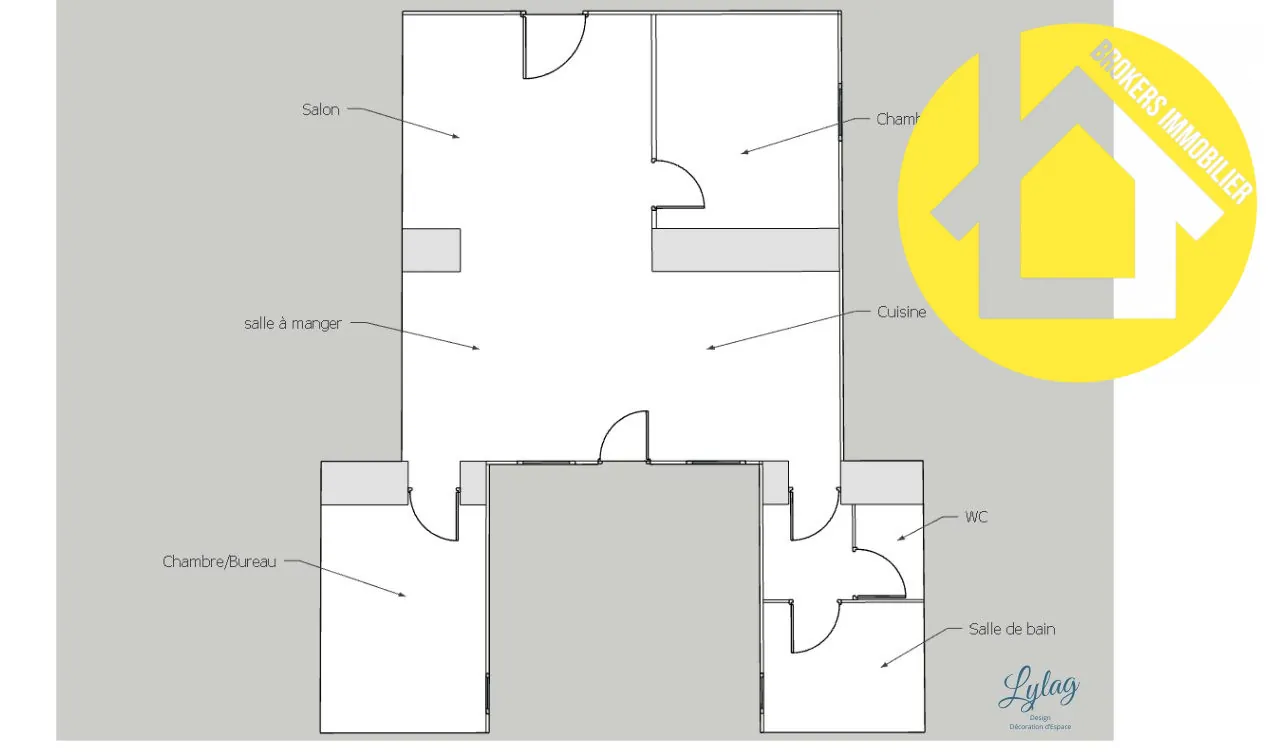 Plan by Lylag Maison plain-pied à rénover avec jardin près de la mer à Port-des-Barques 