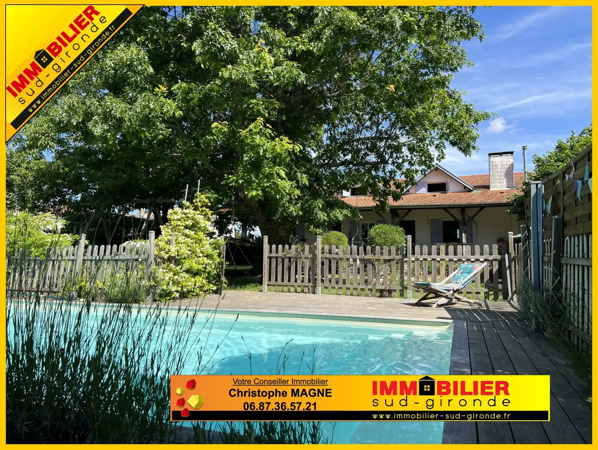 Belle maison familiale avec piscine et grand jardin à Puybarban