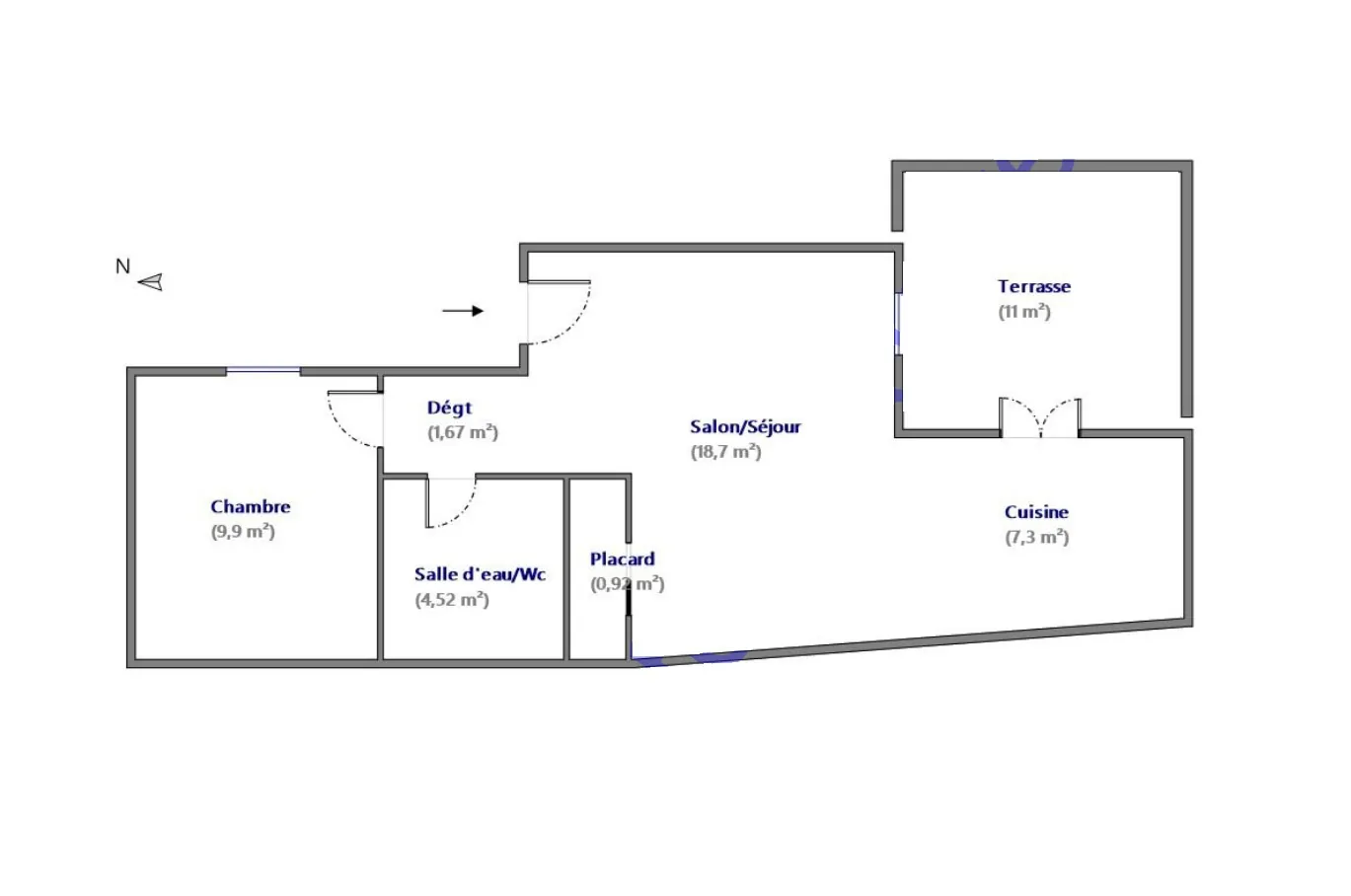 Appartement T2 de 43 m² avec terrasse à Nîmes proche centre-ville 