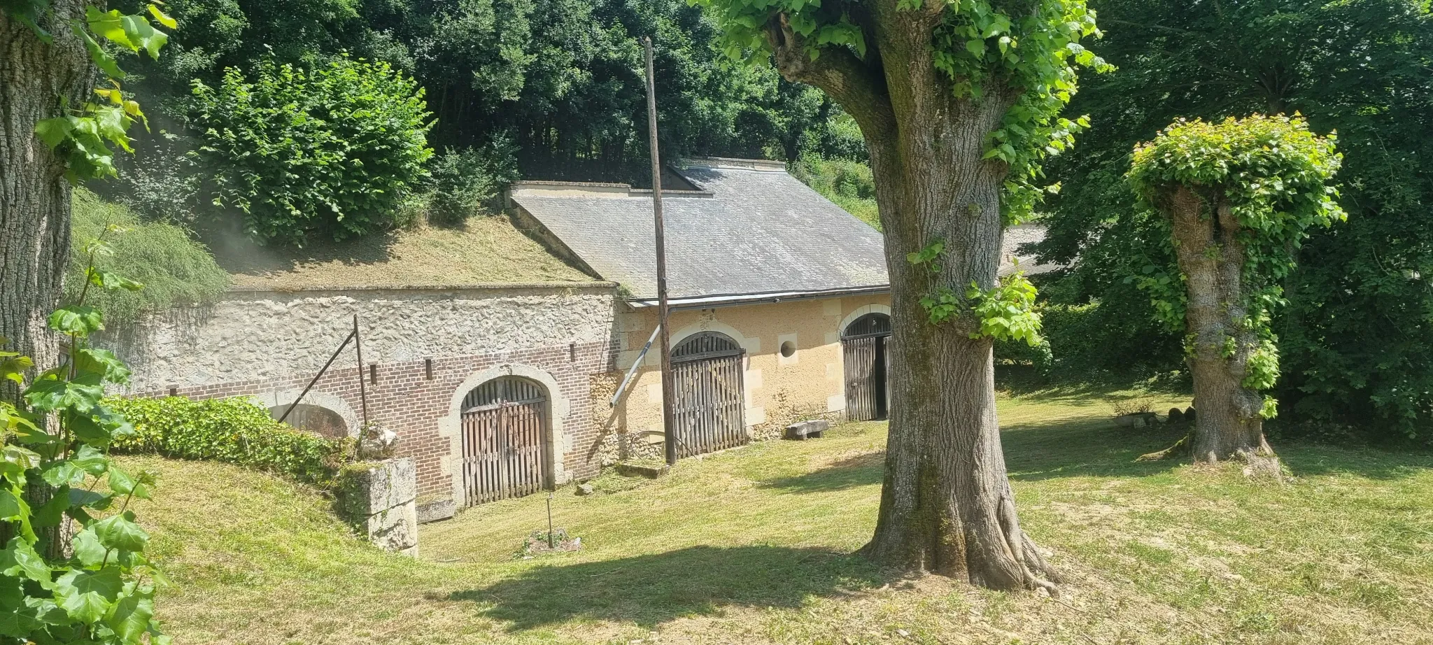 Ensemble immobilier avec grange et caves troglodytes à Vendôme - Terrain constructible viabilisé 