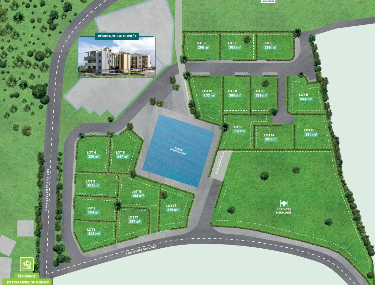 Parcelle à bâtir de 375 m² à Sainte-Marie proche Beauséjour 