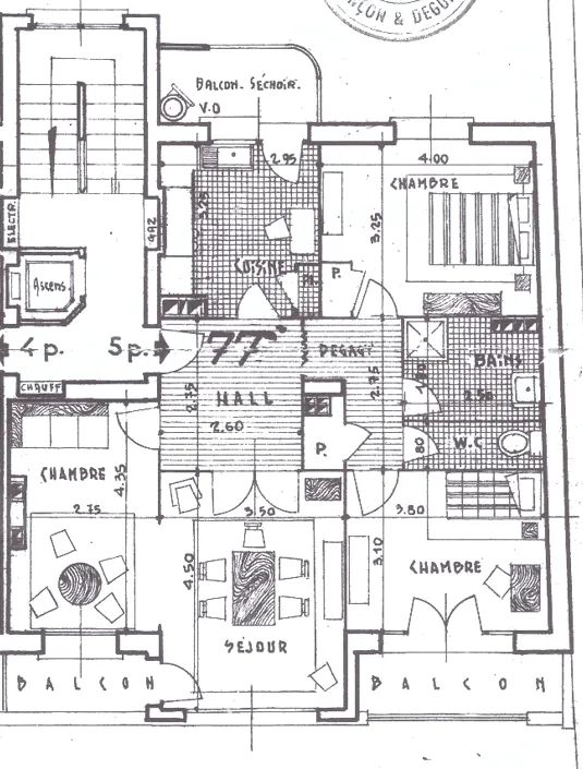 Appartement traversant à vendre de 78 m² à Lyon entre Grange Blanche et Monplaisir