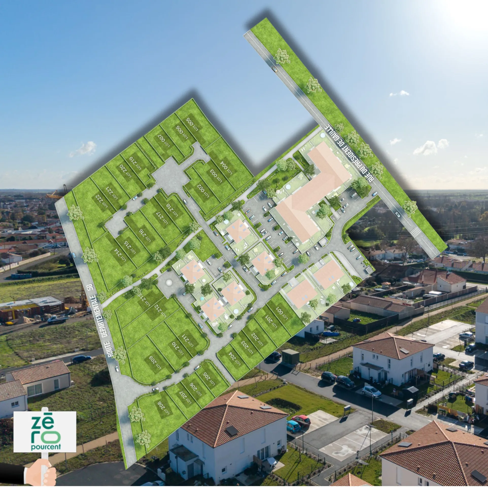 Lotissement à Luçon - 20 terrains viabilisés de 327 à 951 m², libres de constructeur 