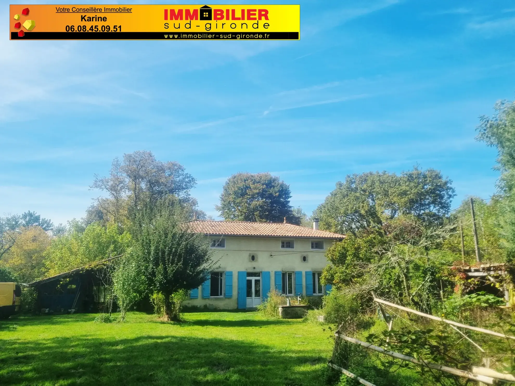 Maison en pierre à Bazas avec grand jardin et environnement naturel