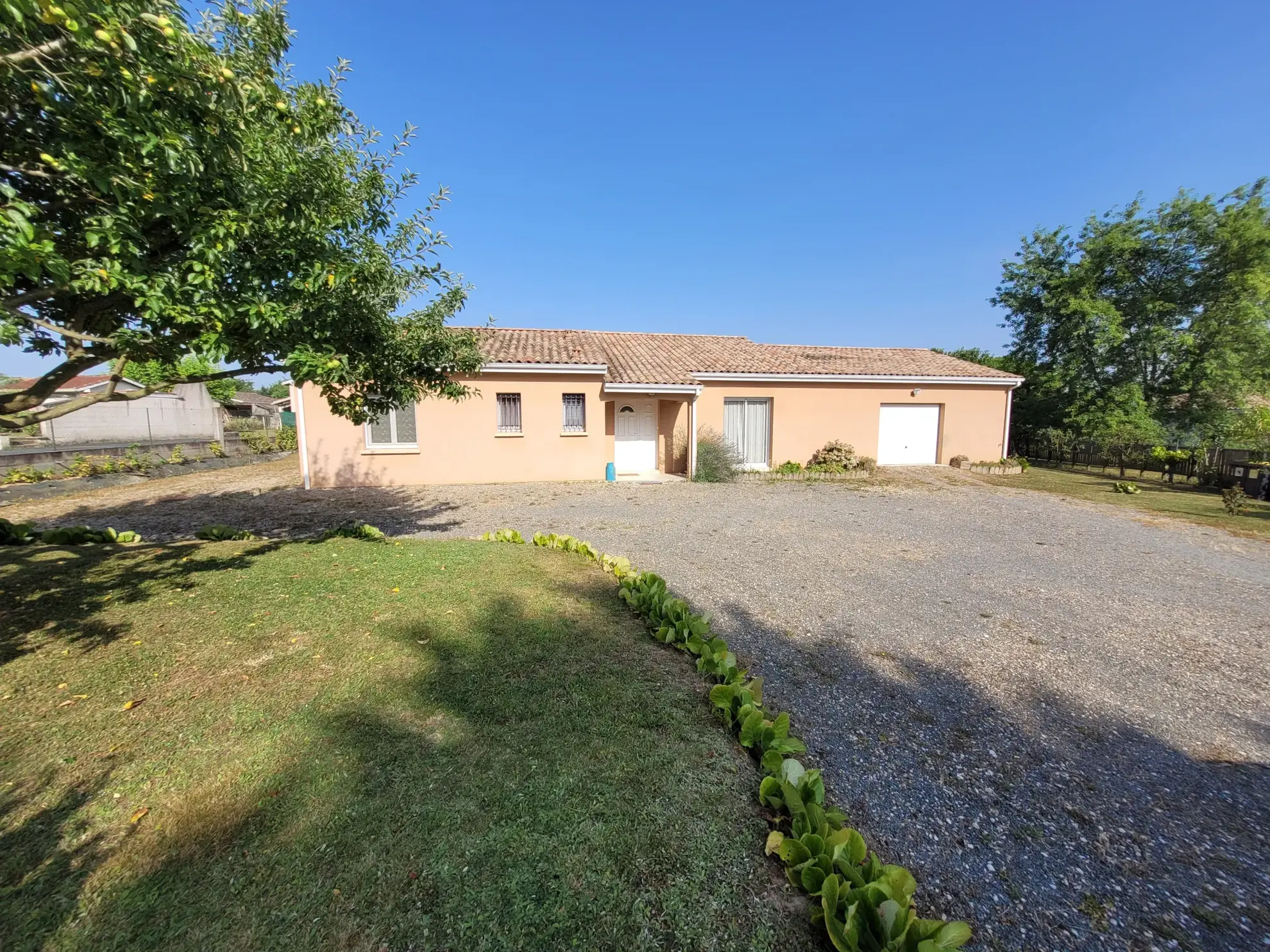 Maison de plain-pied avec piscine, panneaux solaires et grand garage à Beaupuy