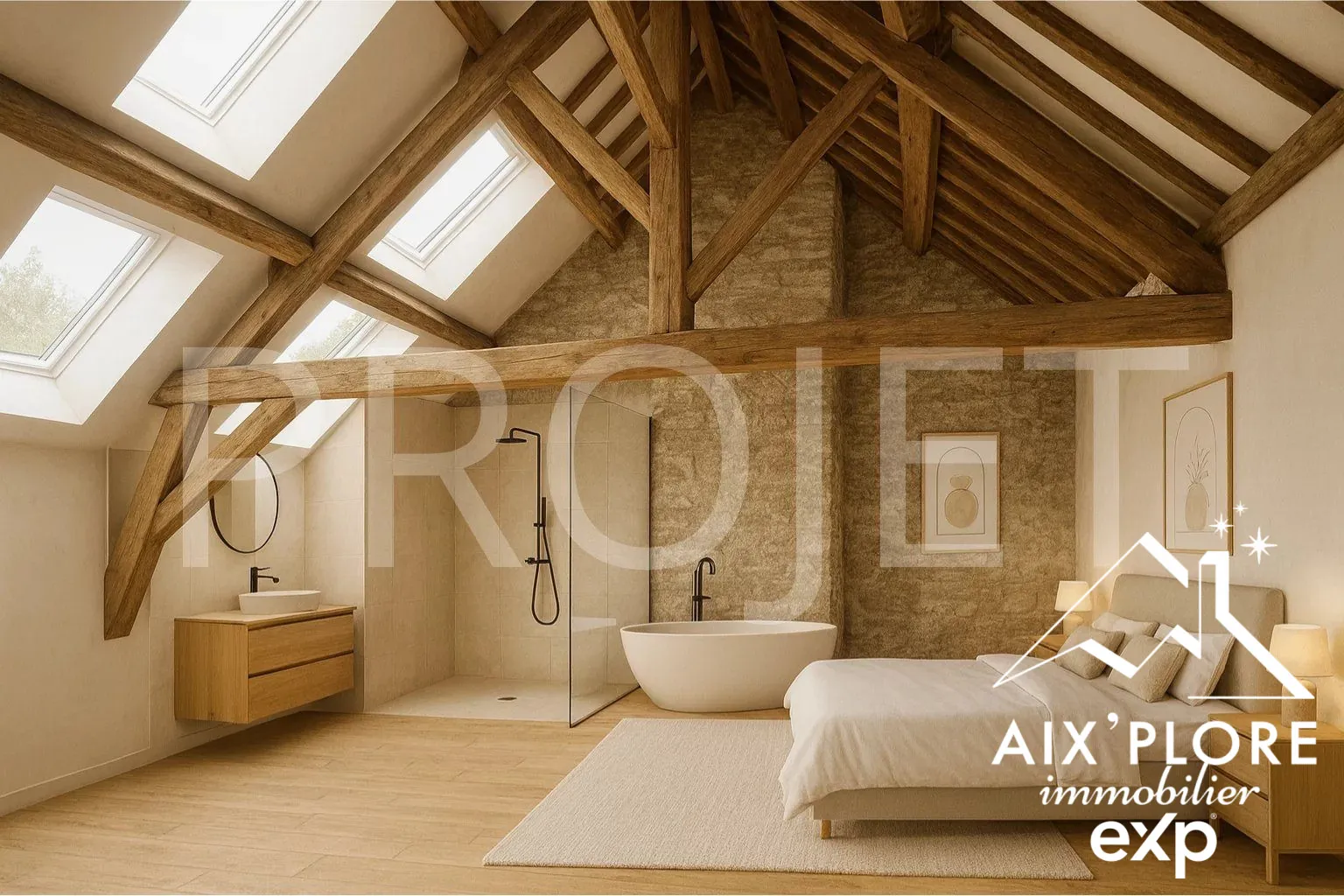 Combles aménageables de 210 m² à Saint Genix les Villages, potentiel locatif