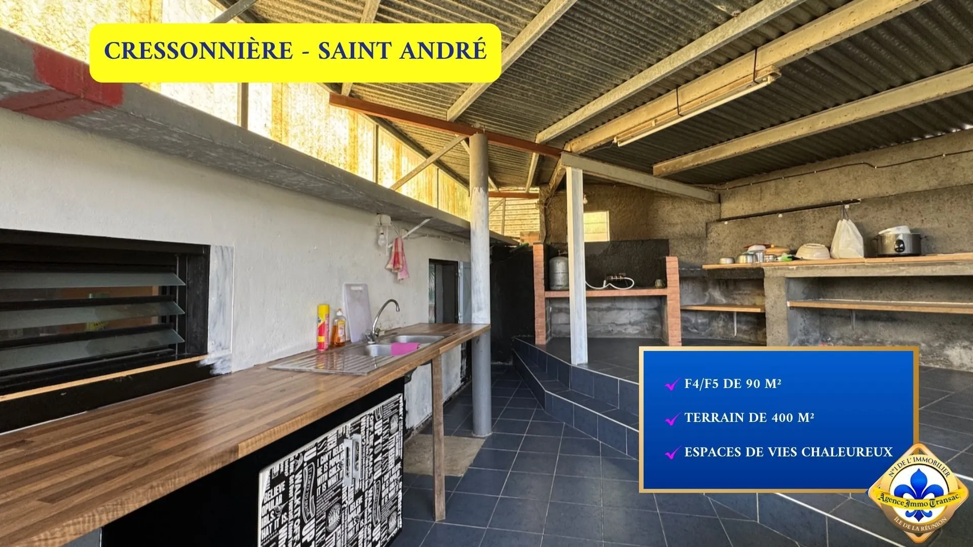 Maison spacieuse avec 4 chambres et grand terrain à Saint-André 