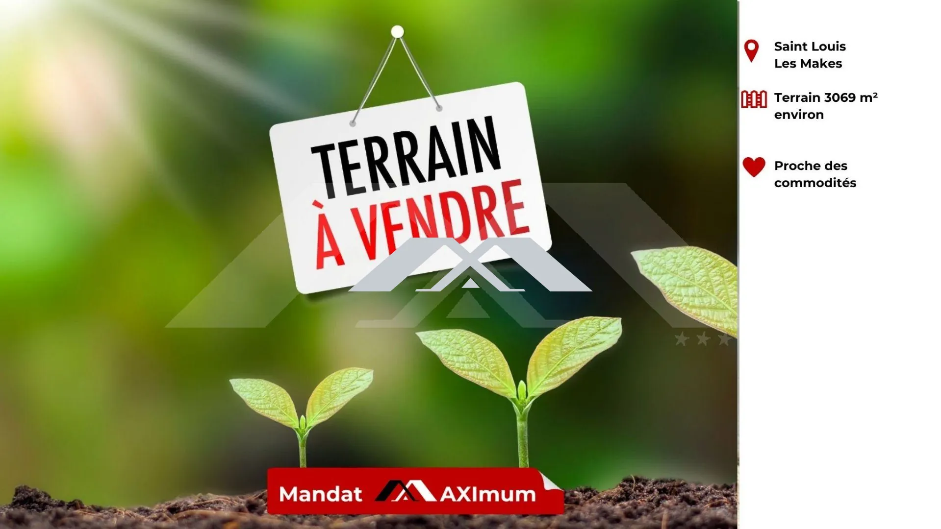 Terrain constructible de 3 000 m² aux Makes, Saint-Louis