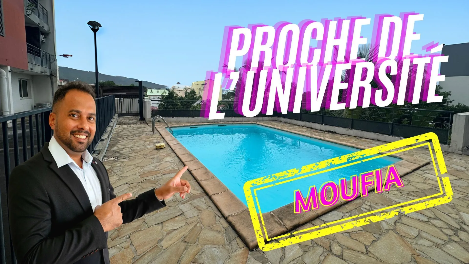 Studio meublé de 30 m² avec piscine au Moufia, Saint-Denis