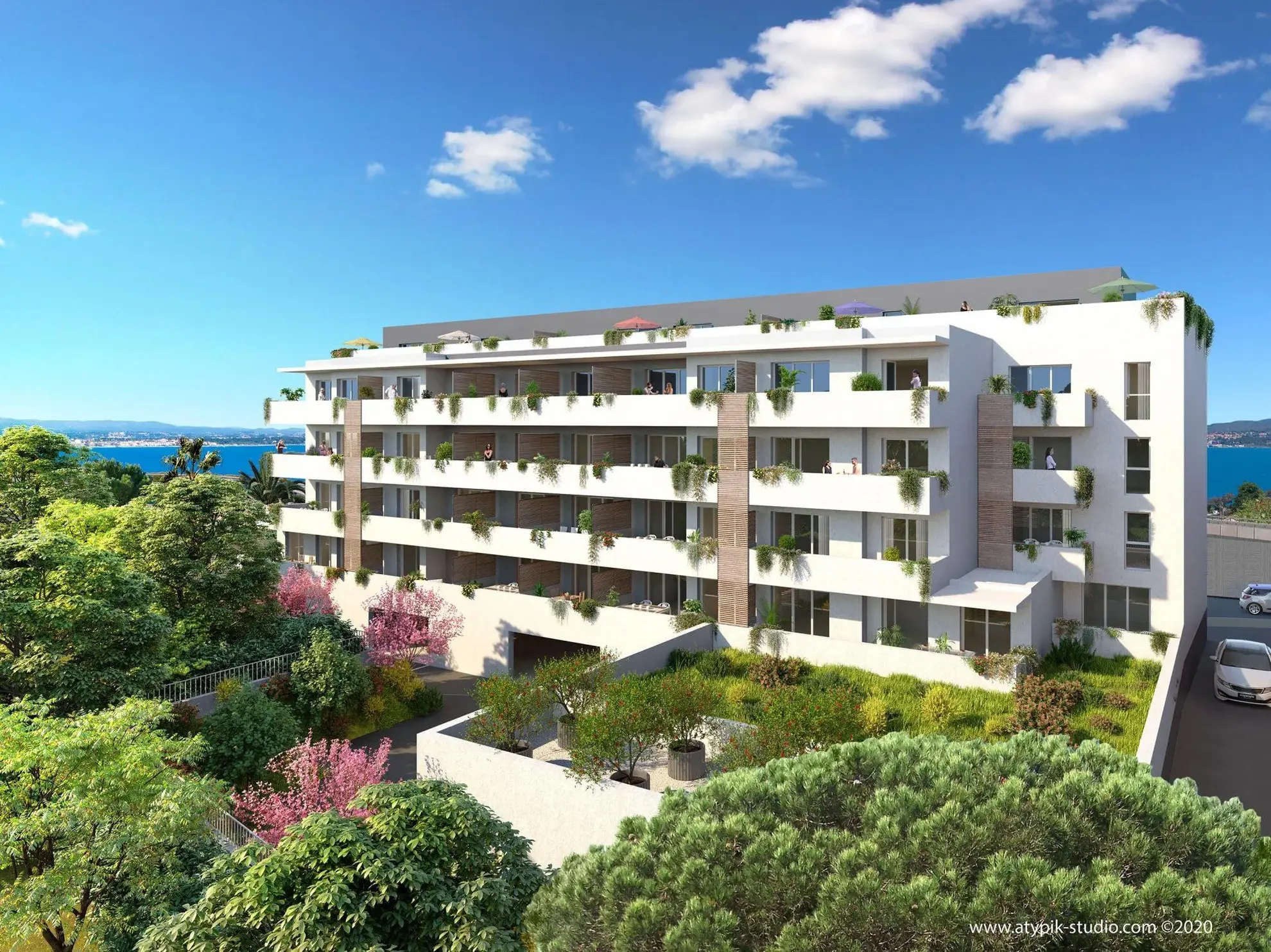 Façade Sud Beau appartement de 63 m² avec loggias à Sète, proche du centre-ville
