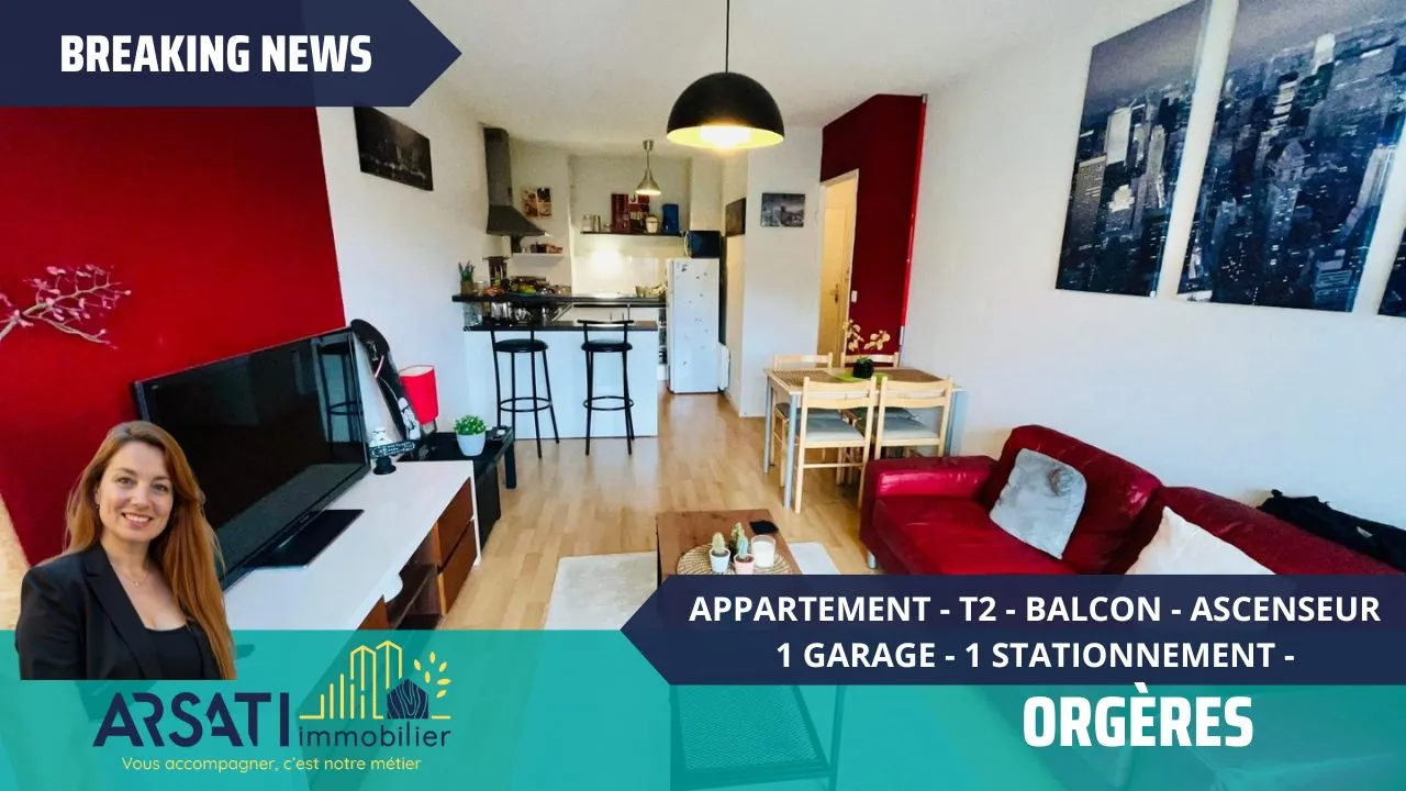 Appartement T2 à vendre à Orgerès avec garage et stationnement