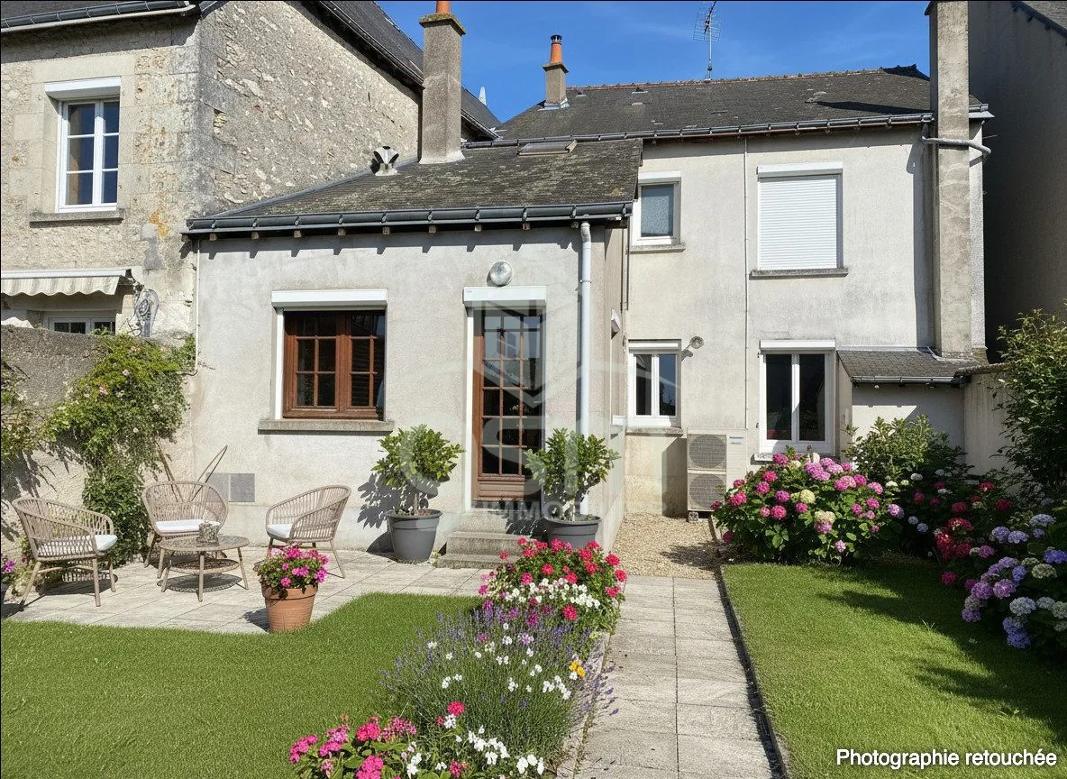 Maison ancienne à vendre en centre bourg de Cormery avec 3 chambres et potentiel d'aménagement