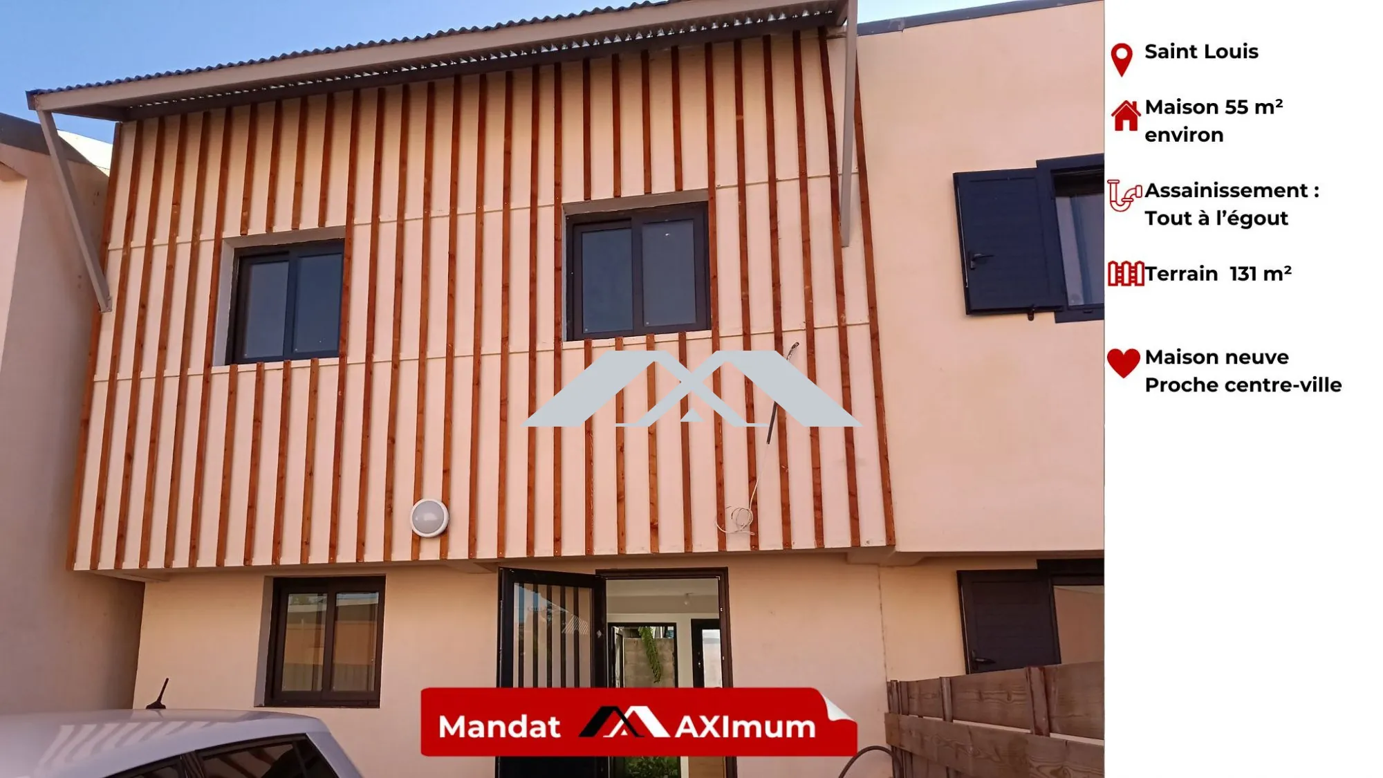 Maison neuve de 55 m² avec 2 chambres à Saint-Louis