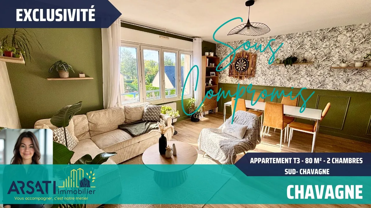 Appartement T3 Duplex à Vendre à Chavagne avec Parking et Vue Sud