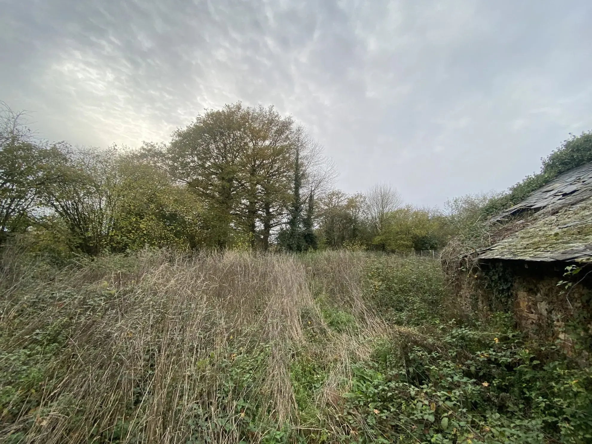 Petite bâtisse en pierres mitoyenne à rénover en campagne proche La Chapelle-Bouëxic