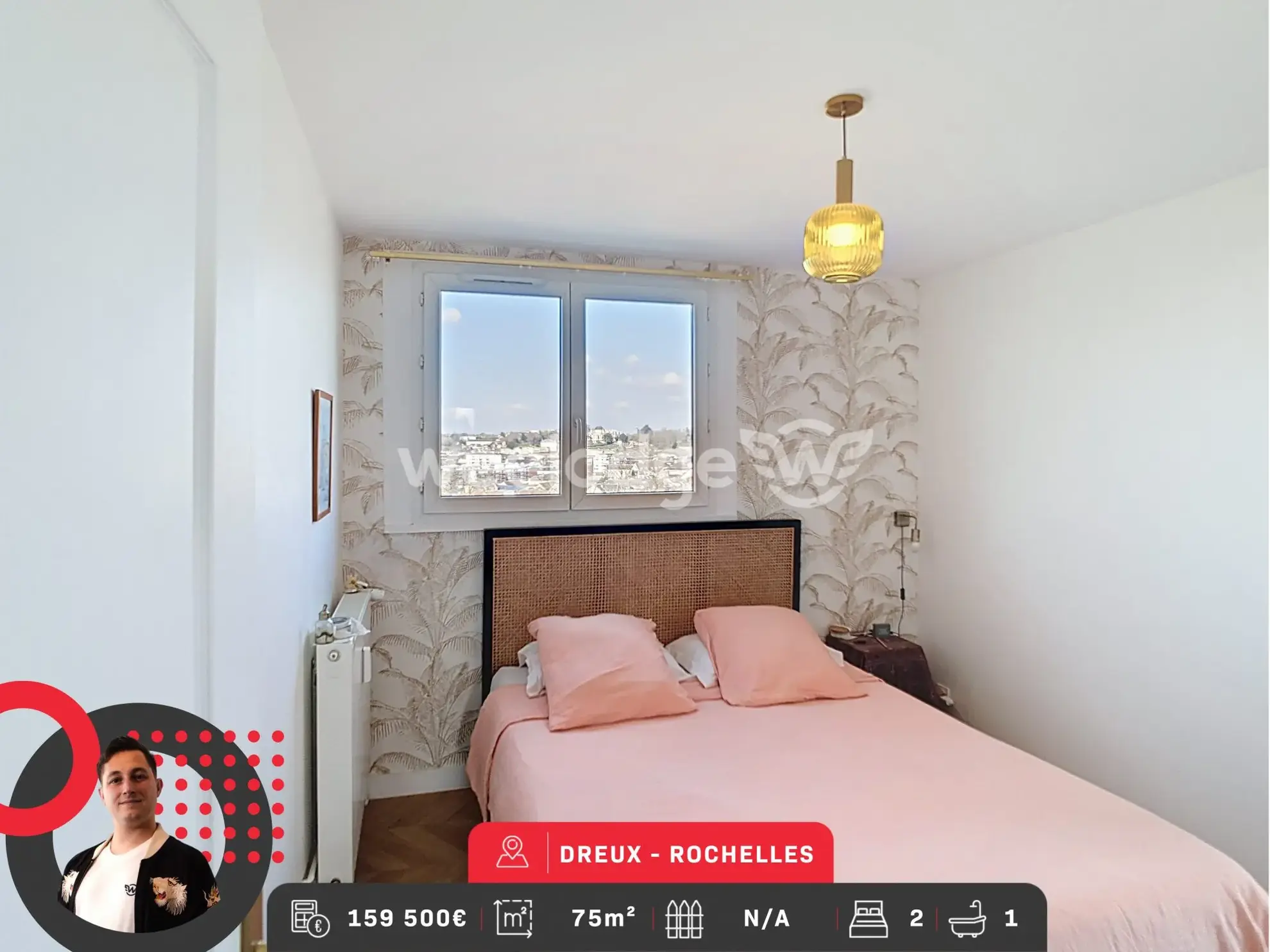 Appartement T3/4 lumineux de 75 m² à Dreux avec balcon et cave 