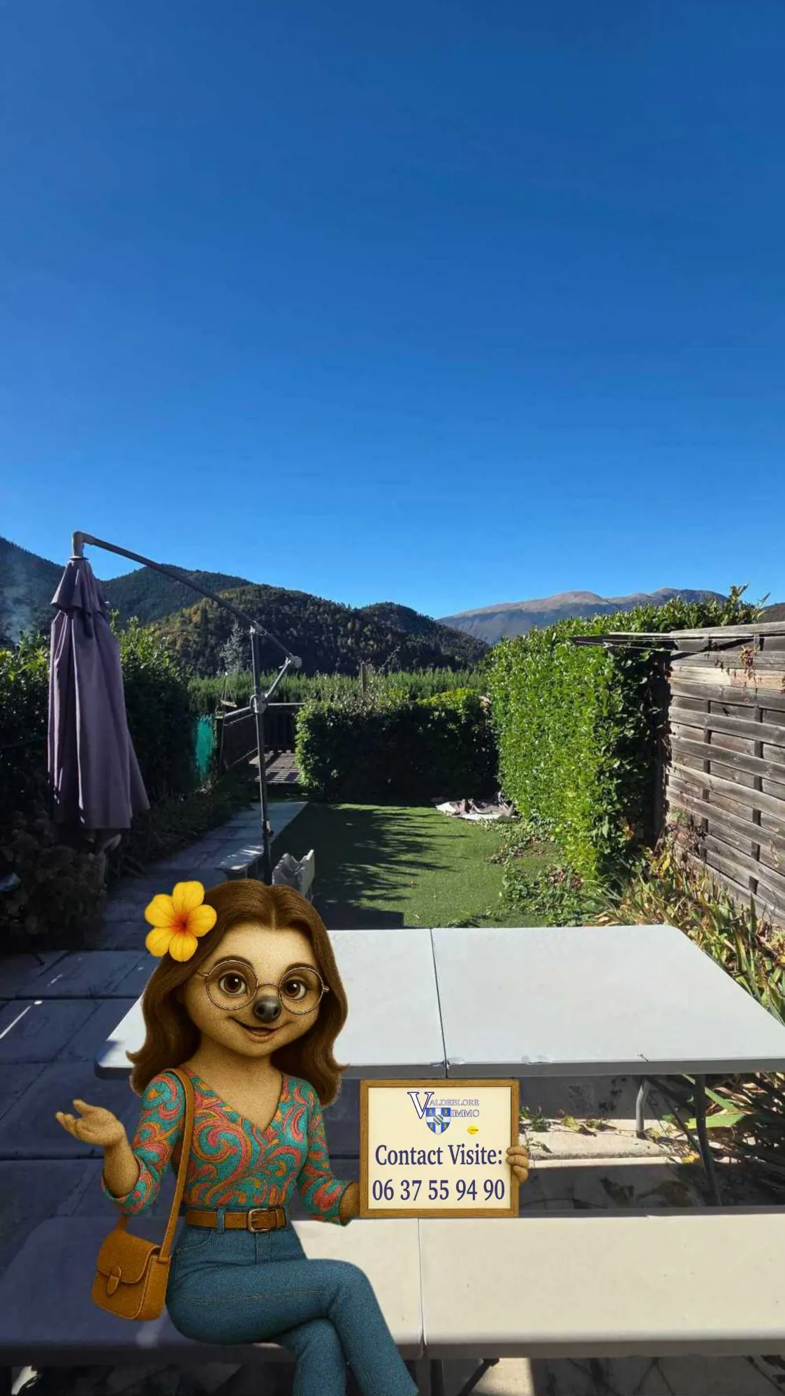 Appartement 3 pièces à Valdeblore La Roche avec terrasse, jardin et parking 