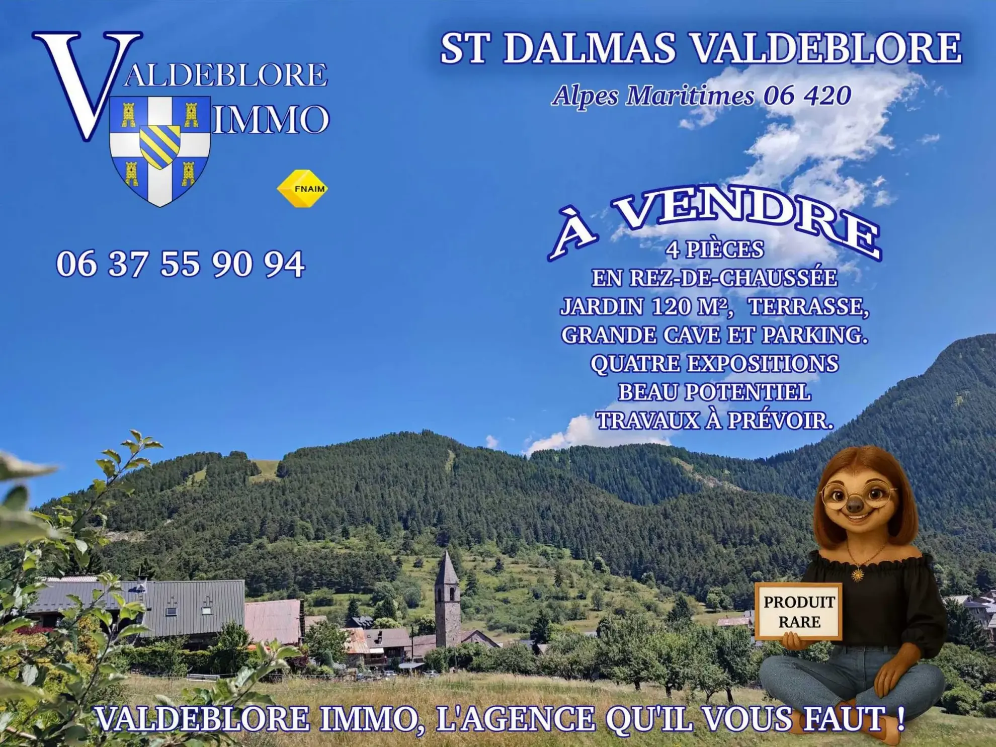 Appartement 4 pièces avec jardin et cave à Saint-Dalmas - Vente interactive