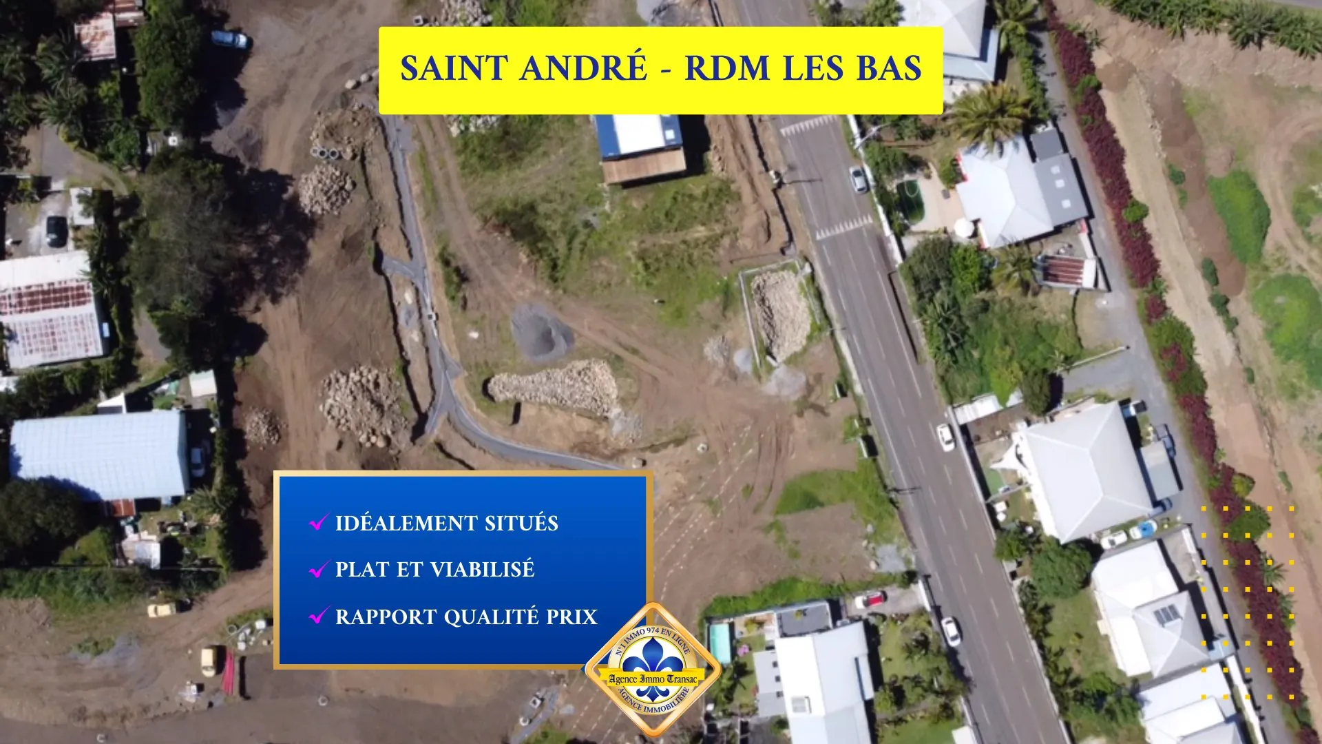 Terrain plat de 341 m² à Saint André dans le lotissement Rose des Bois 