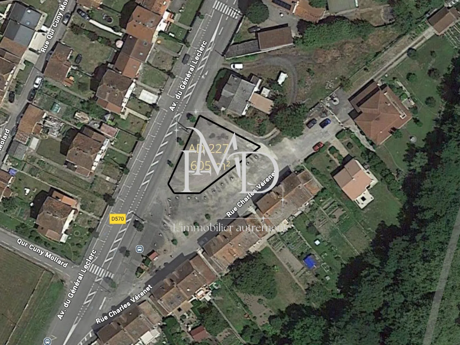 Vue satelitte Terrain constructible de 603 m² à Roville-devant-Bayon, proche commodités