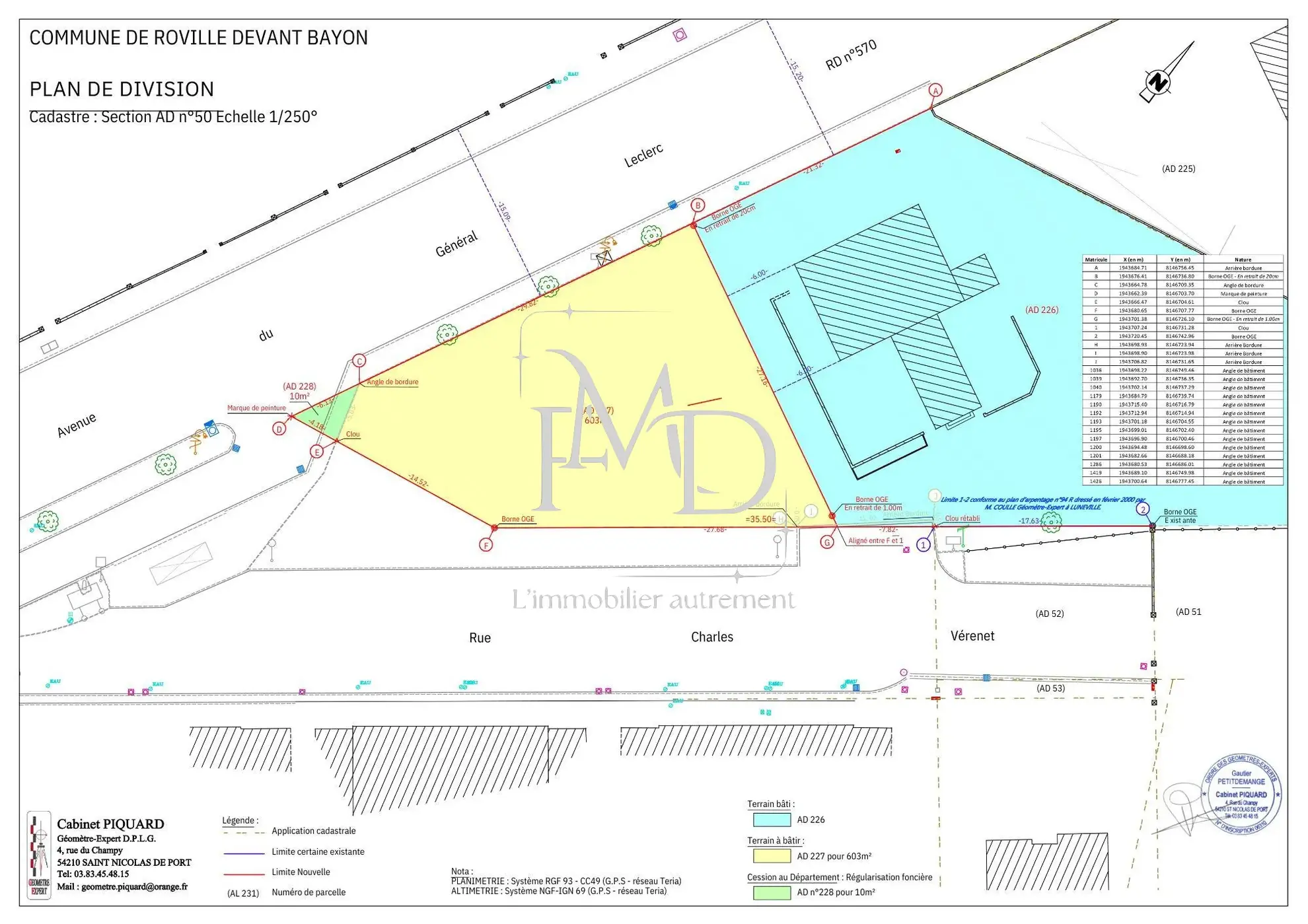 Terrain constructible de 603 m² à Roville-devant-Bayon, proche commodités 