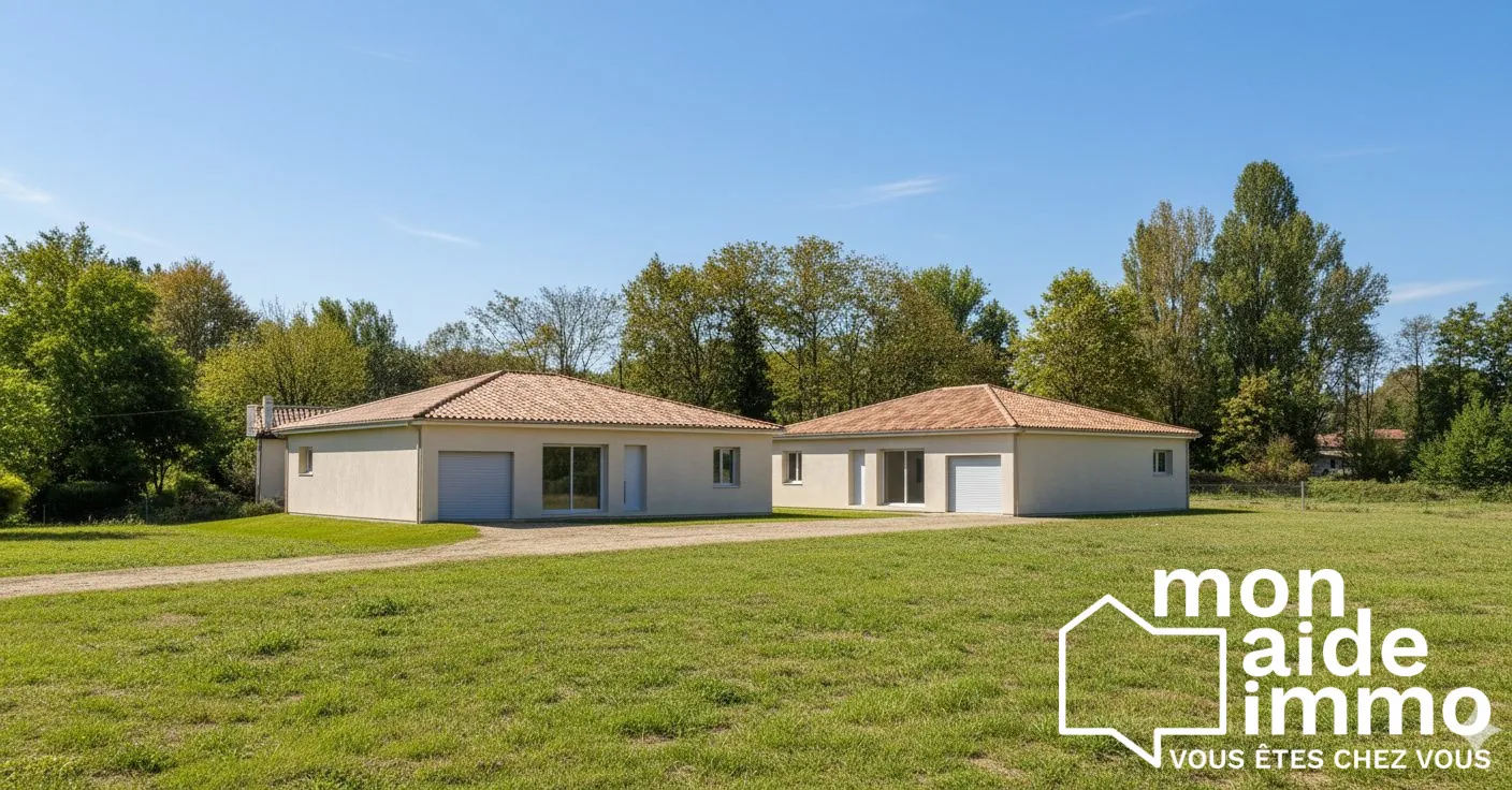 Maison neuve à terminer avec garage dans un environnement calme à Saint Martin du Bois