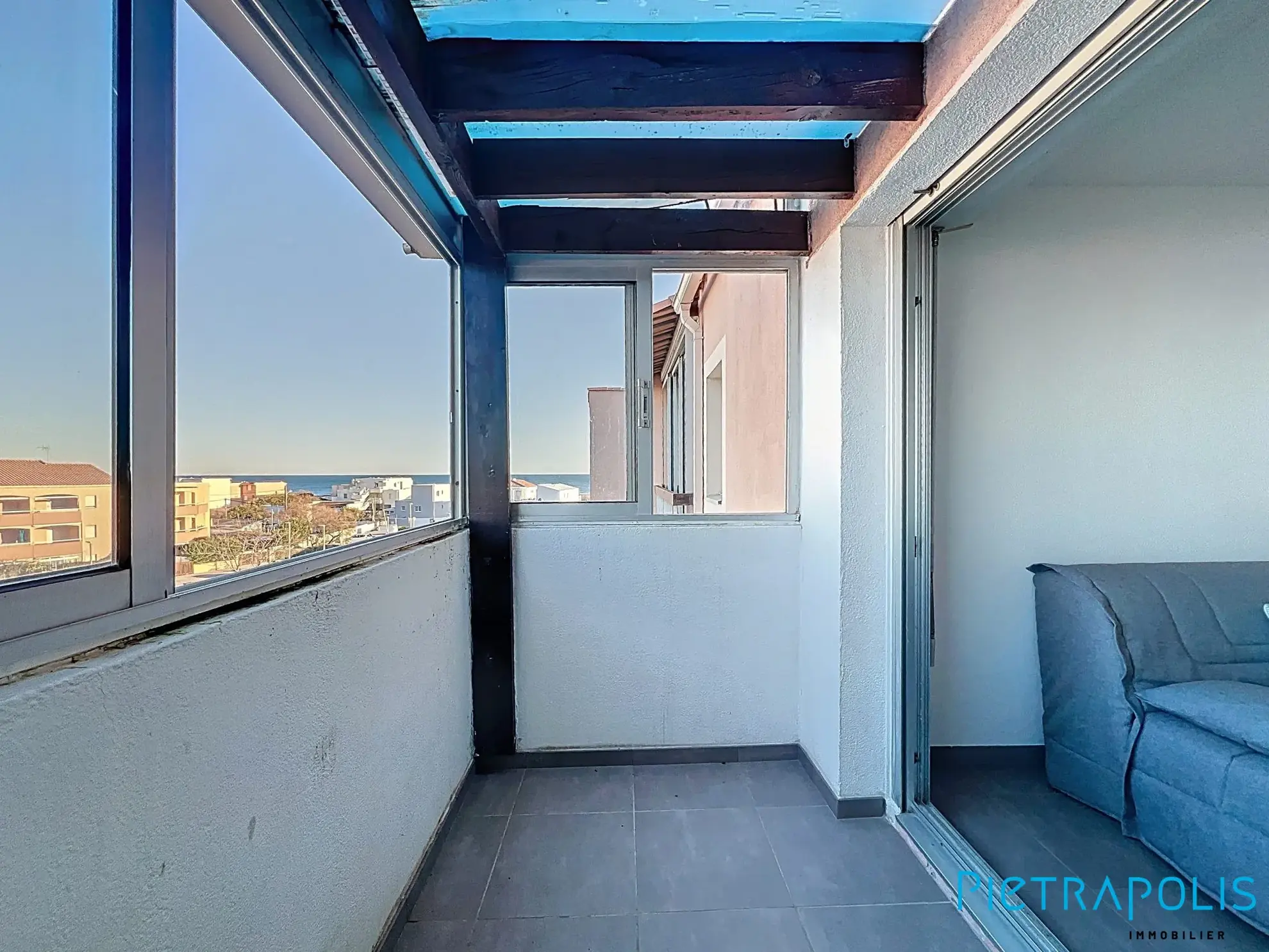 Studio rénové avec loggia vue mer à Frontignan plage - Résidence sécurisée