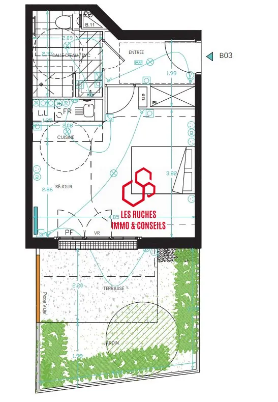 Charmant appartement T1 avec terrasse et jardin à Mantes-la-Jolie 