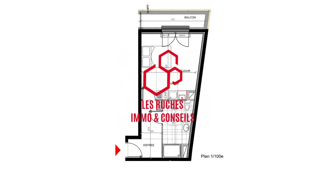 Appartement neuf à vendre à Montévrain avec balcon et parking - 30,77 m²