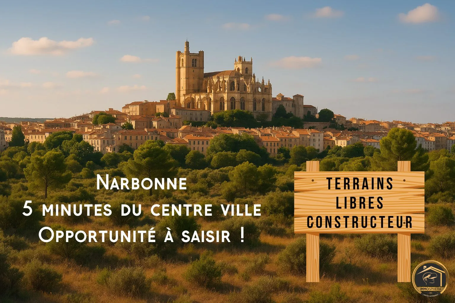 Terrain constructible à Narbonne dans un lotissement exclusif pour réaliser la maison de vos rêves