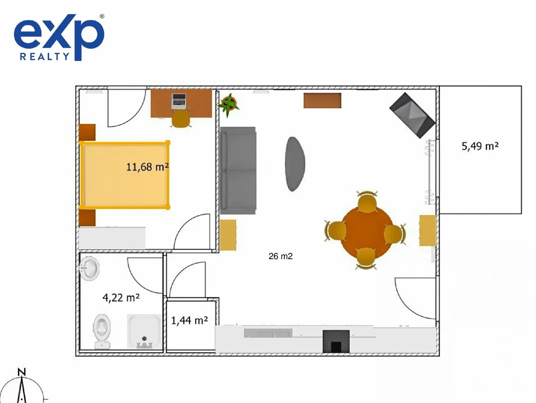 Appartement 2 pièces avec terrasse et parking à Targon 33760 